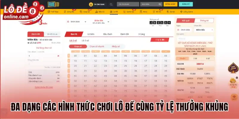 Đa dạng các hình thức chơi lô đề cùng tỷ lệ thưởng khủng 
