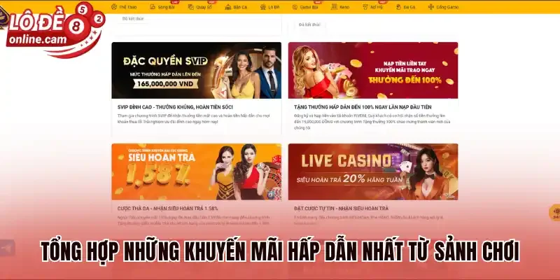 Tổng hợp những khuyến mãi hấp dẫn nhất từ sảnh chơi